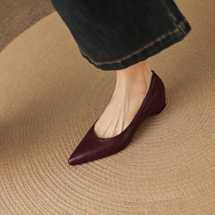 Marlot Genuine Leather Pointed-Toe Heel Pumps