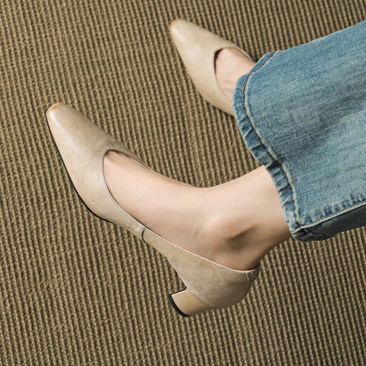 Vena Genuine Leather Heel Pumps