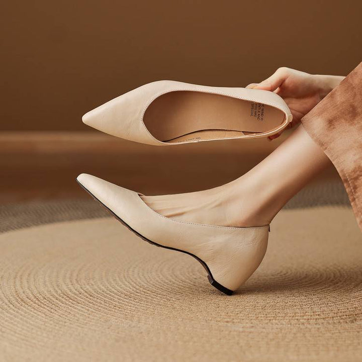 Marlot Genuine Leather Pointed-Toe Heel Pumps