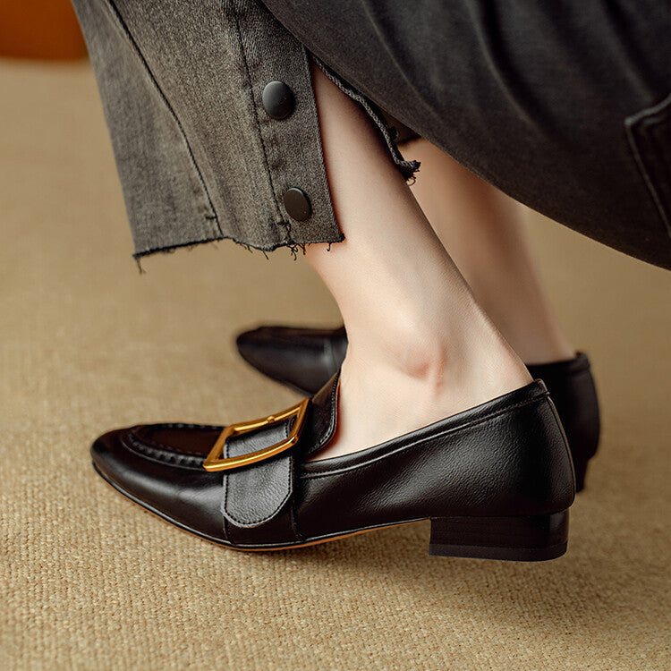 Rizon Genuine Leather Belt Buckle Shoes