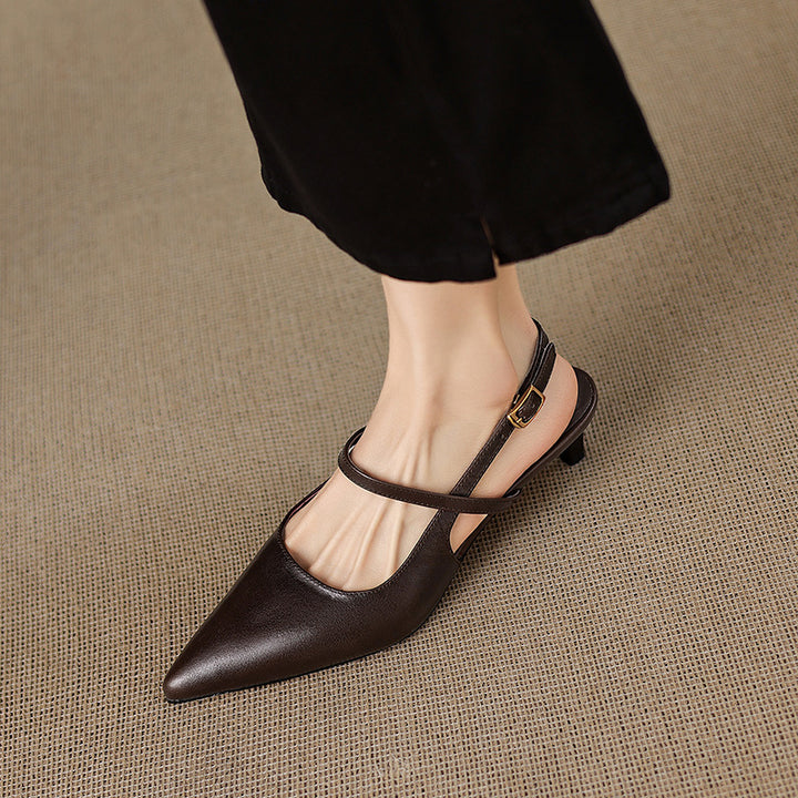Zyra Genuine Leather Mary-Jane Slingback Heels
