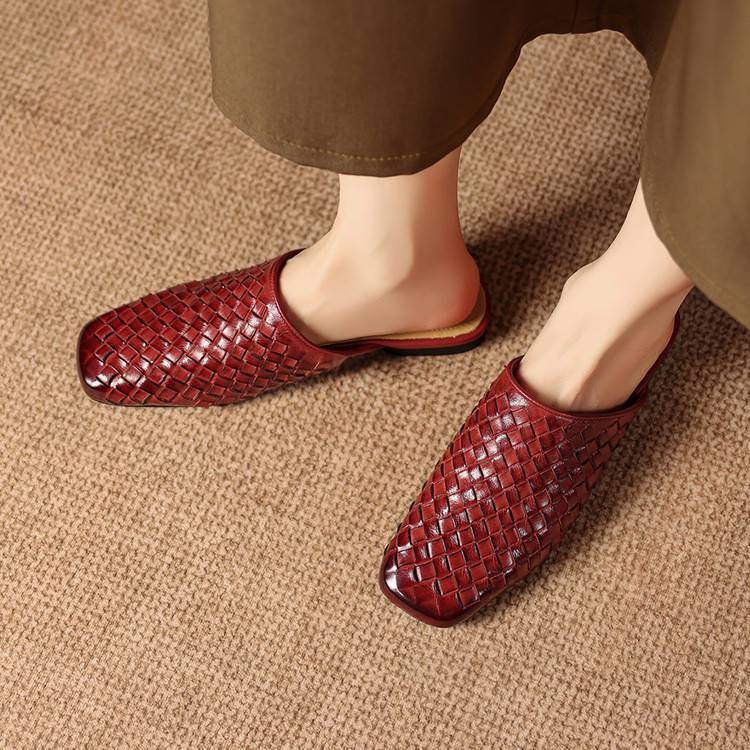 Amani Woven Genuine Leather Slip-On Mule