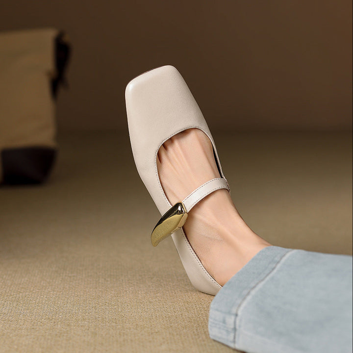 Freya Genuine Leather Mary Jane Flats
