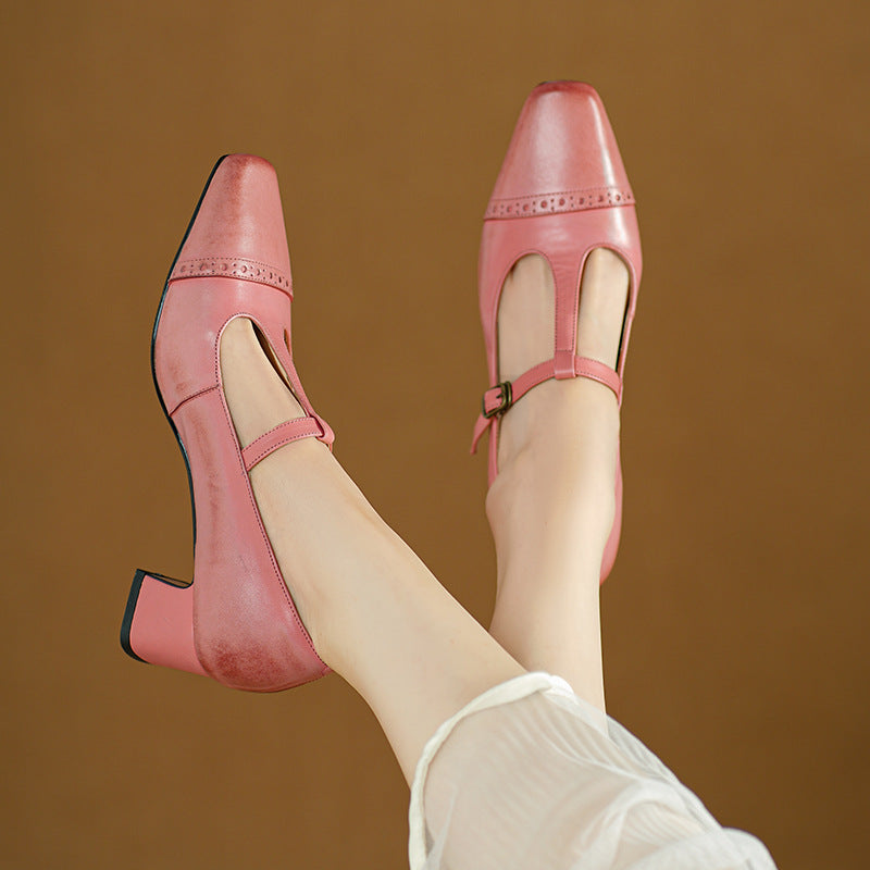 Kathy Genuine Leather Heels