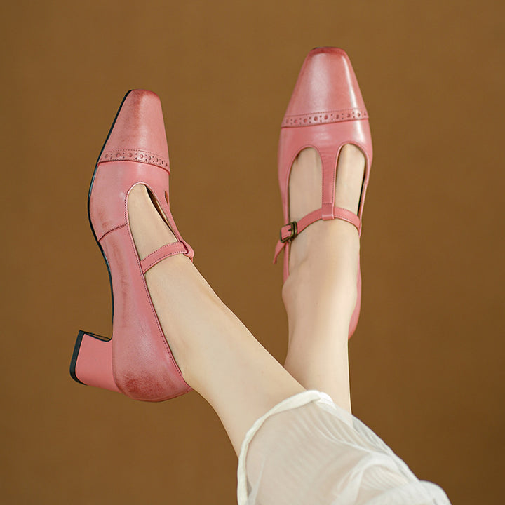 Kathy Genuine Leather Heels