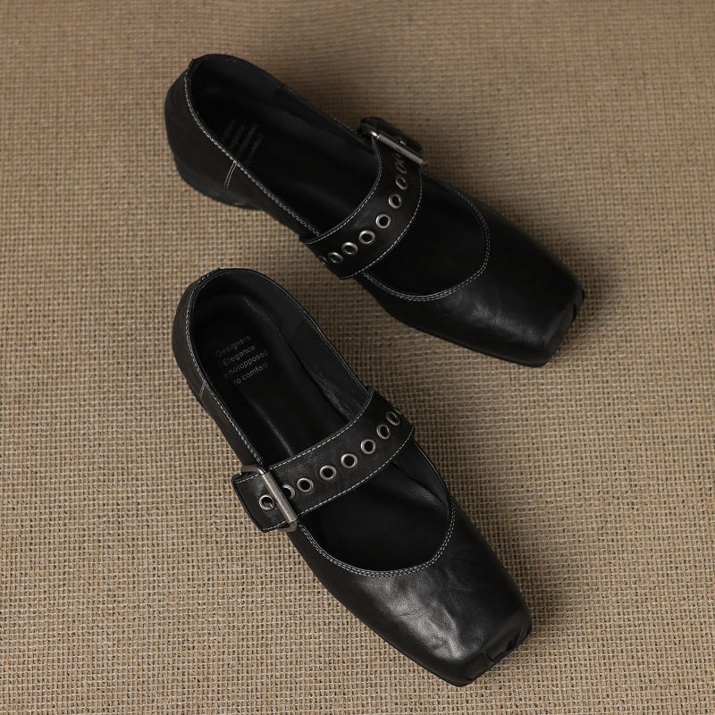 Clera Genuine Leather Mary Jane Pumps