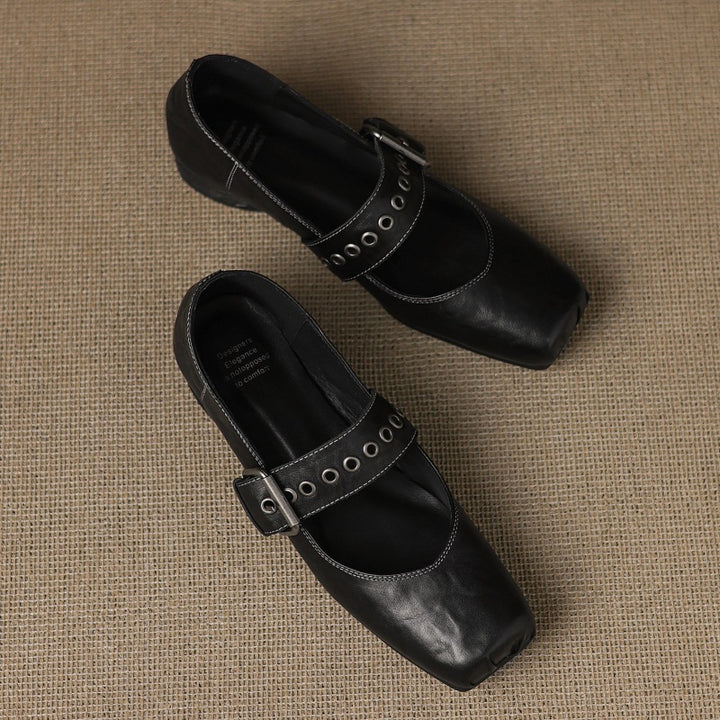 Clera Genuine Leather Mary Jane Pumps