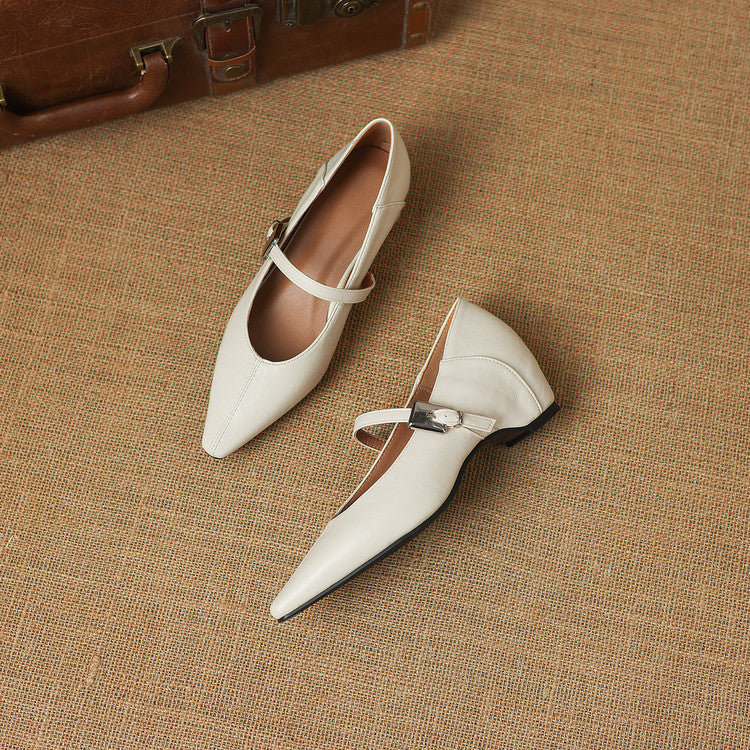 Odet Genuine Leather Mary Jane Flats