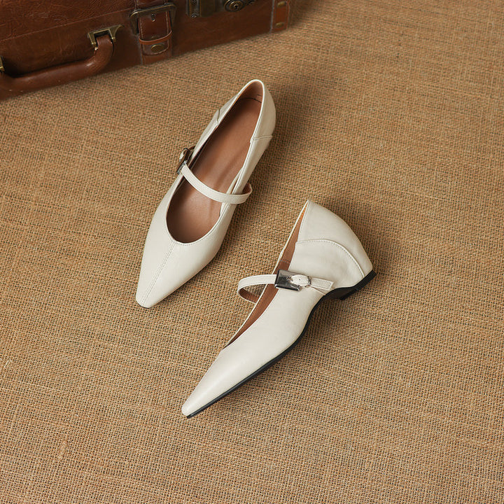 Odet Genuine Leather Mary Jane Flats