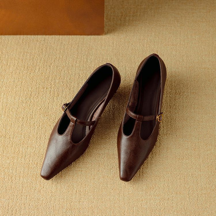 Zuri Genuine Leather T-Strap Mary Jane Pumps