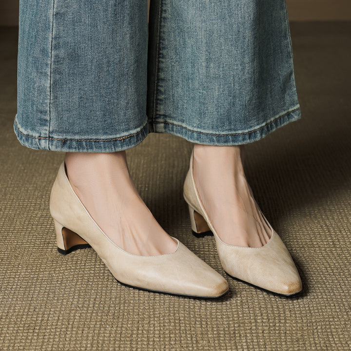 Vena Genuine Leather Heel Pumps