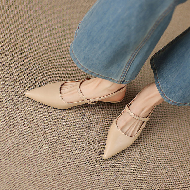Zyra Genuine Leather Mary-Jane Slingback Heels