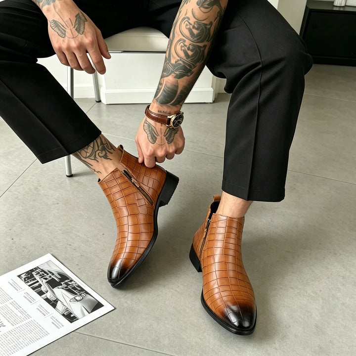 Elver Genuine Leather Chelsea Boots