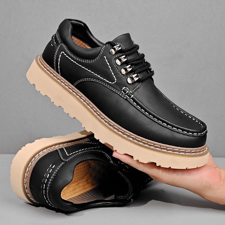 Rowen Genuine Leather Lace-Up Moc Toe Shoes