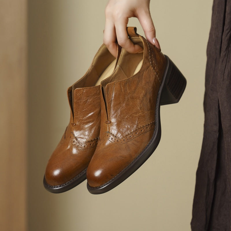 Everett Genuine Leather Wingtip Platform Shoes
