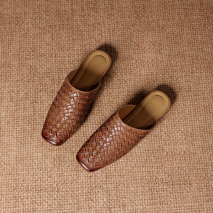 Amani Woven Genuine Leather Slip-On Mule