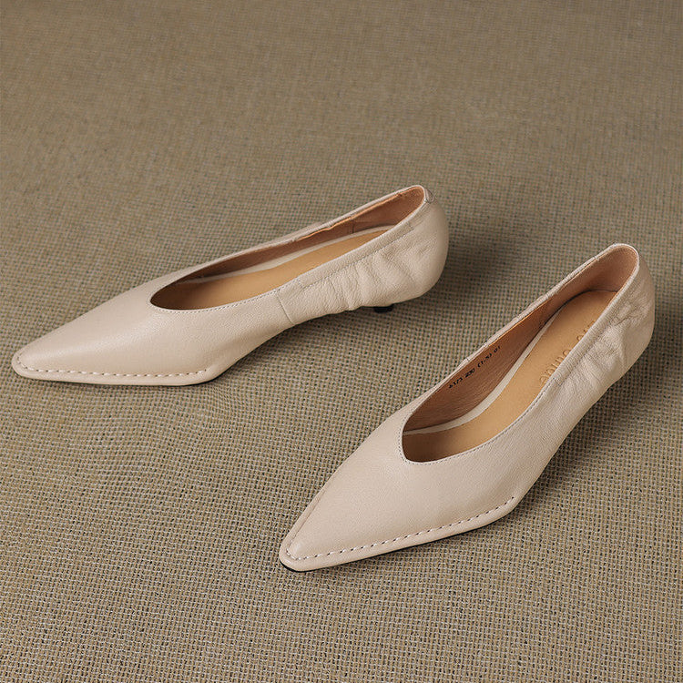 Emma Genuine Leather Pointed-Toe Heels