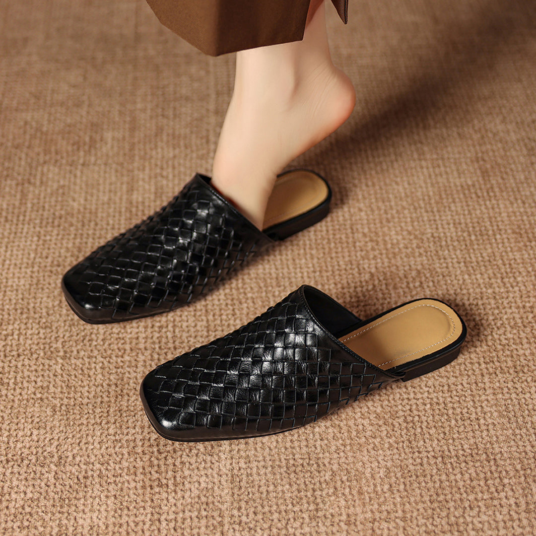 Amani Woven Genuine Leather Slip-On Mule