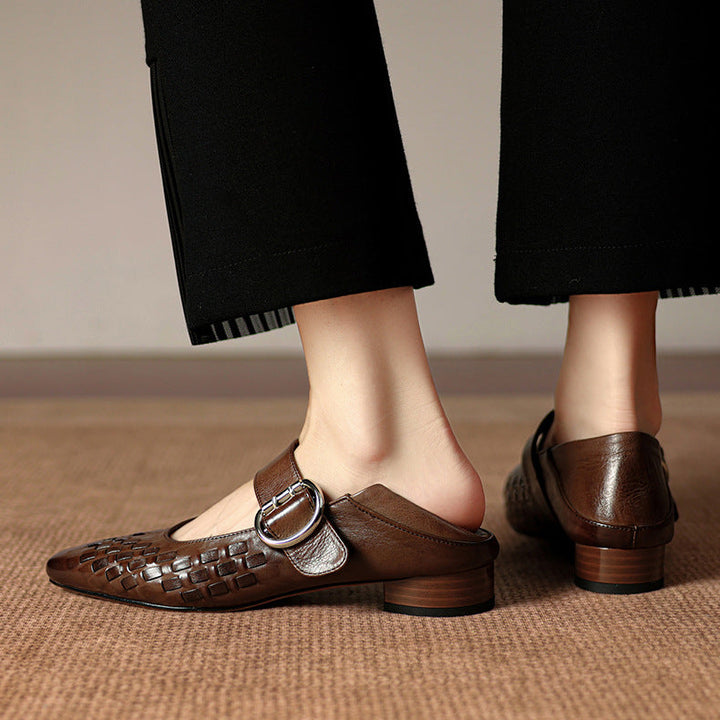 Daria Genuine Leather Mary-Jane Pumps