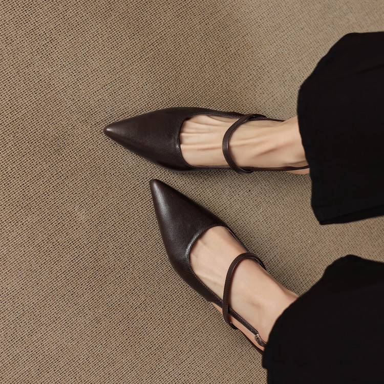 Kemi Genuine Leather Slingbacks