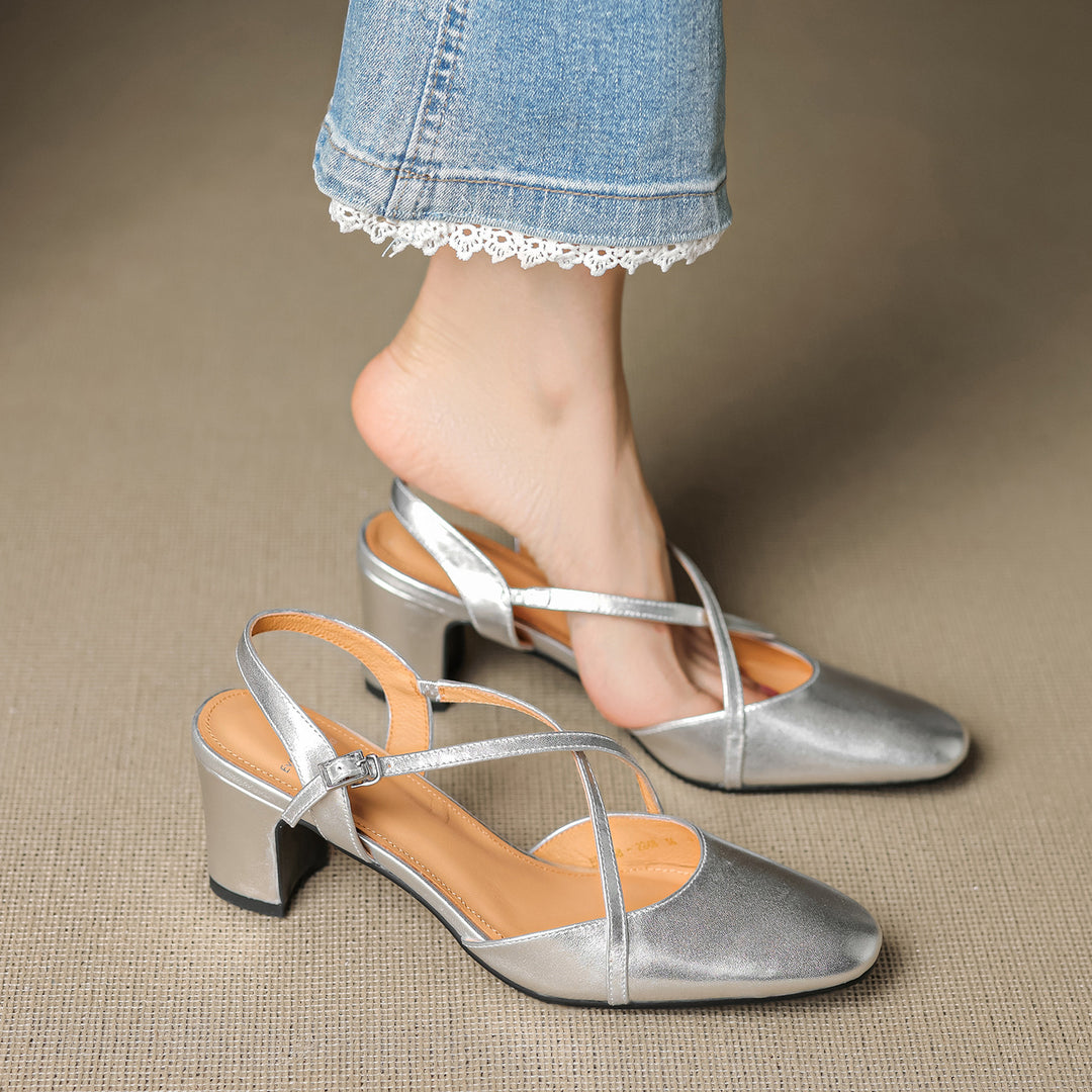 Blenza Genuine Leather Slingbacks