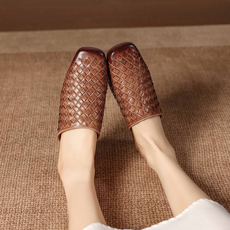 Amani Woven Genuine Leather Slip-On Mule