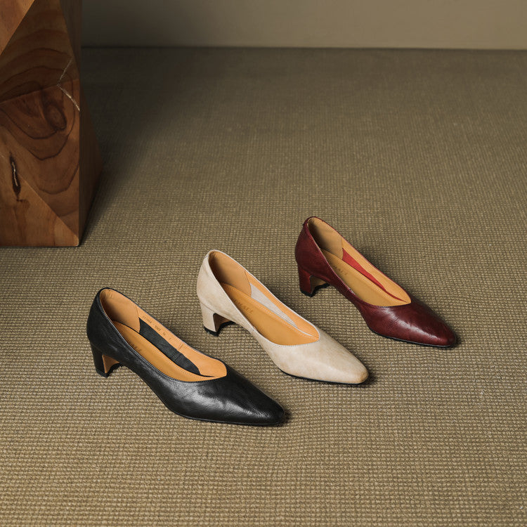 Vena Genuine Leather Heel Pumps