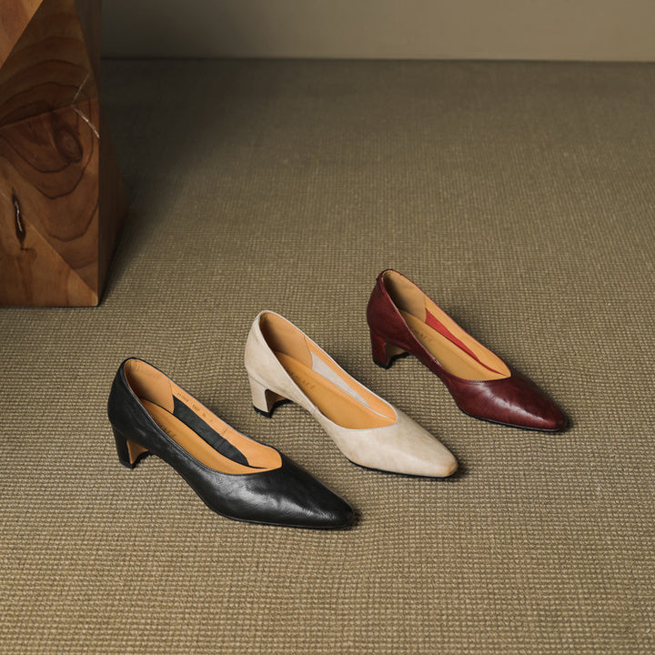Vena Genuine Leather Heel Pumps