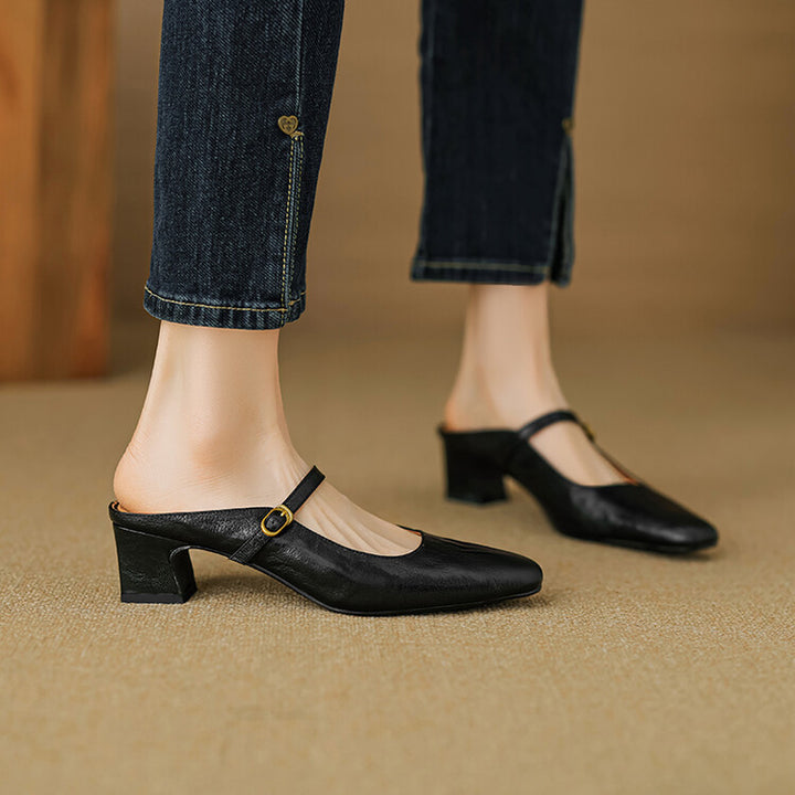 Vian Genuine Leather Mules