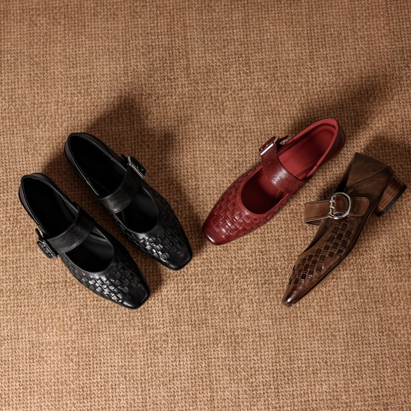 Daria Genuine Leather Mary-Jane Pumps