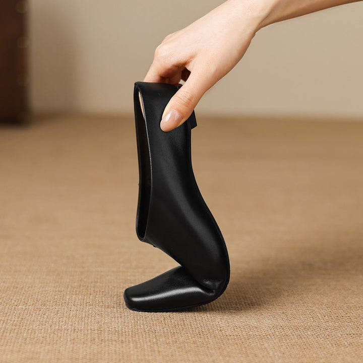 Noelle Genuine Leather Square-Toe Mules