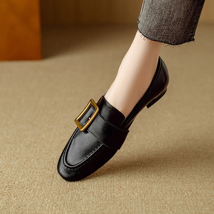 Rizon Genuine Leather Belt Buckle Shoes