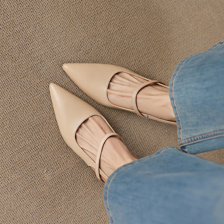 Zyra Genuine Leather Mary-Jane Slingback Heels