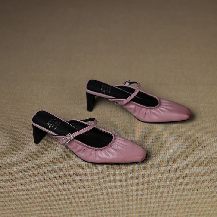 Zeva Genuine Leather Mary Jane Mules