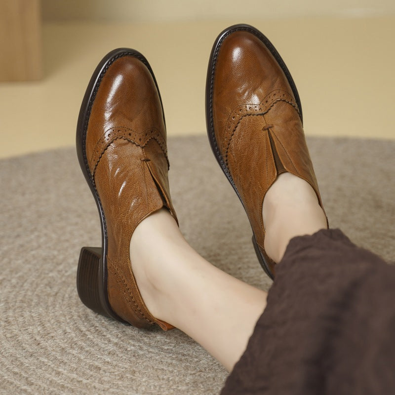 Everett Genuine Leather Wingtip Platform Shoes