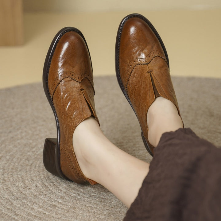 Everett Genuine Leather Wingtip Platform Shoes