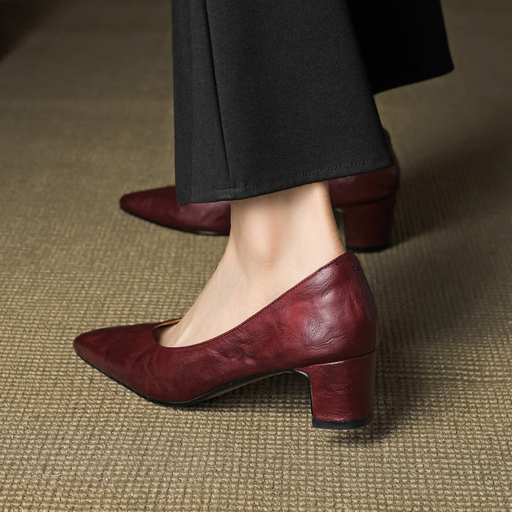 Vena Genuine Leather Heel Pumps