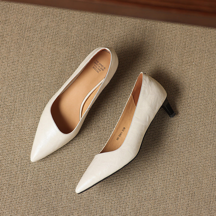 Avia Genuine Leather Pointed-Toe Heels