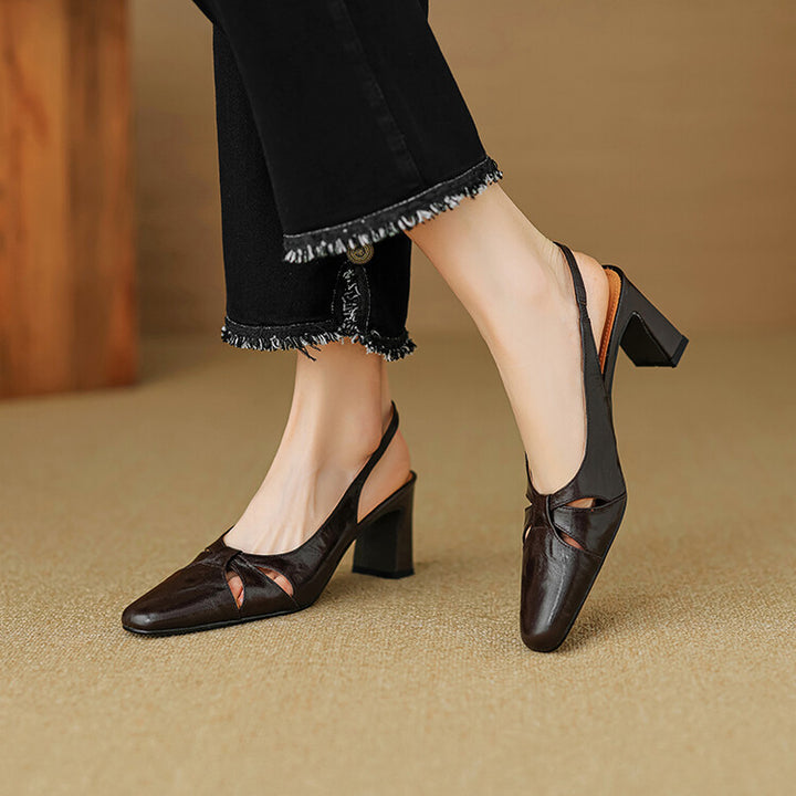 Marlet Genuine Leather Slingbacks