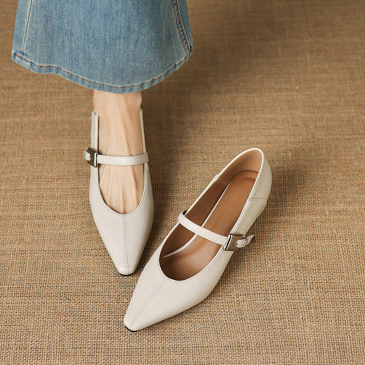 Odet Genuine Leather Mary Jane Flats