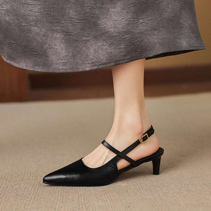 Zyra Genuine Leather Mary-Jane Slingback Heels