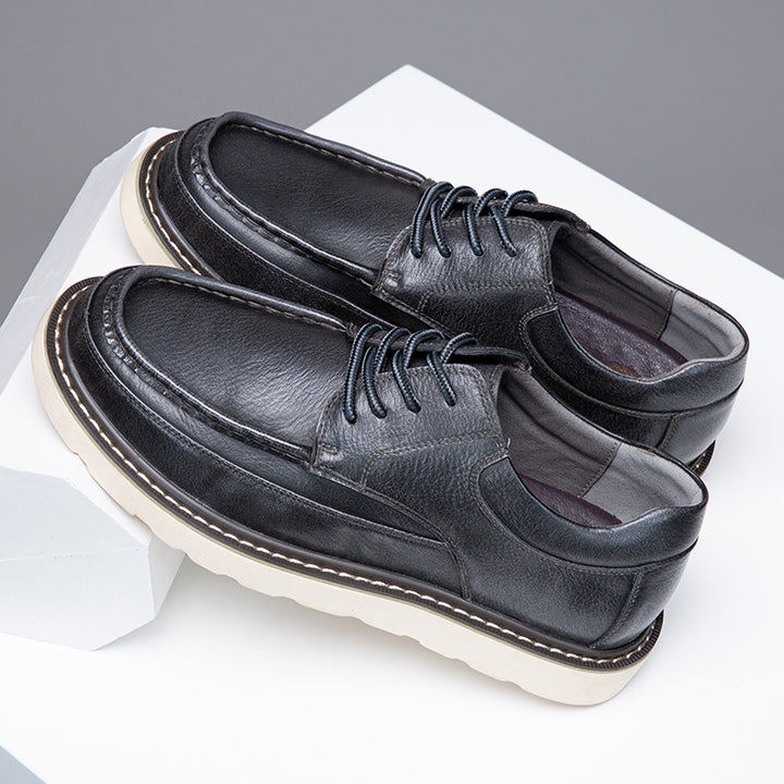 Halston Genuine Leather Lace-Up Shoes