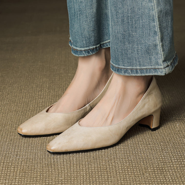 Vena Genuine Leather Heel Pumps