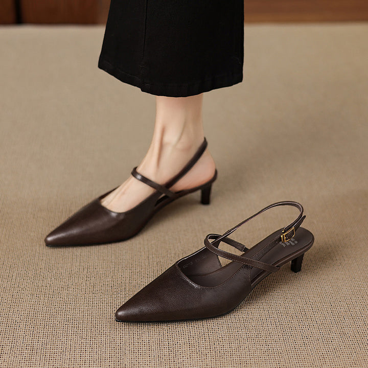 Zyra Genuine Leather Mary-Jane Slingback Heels