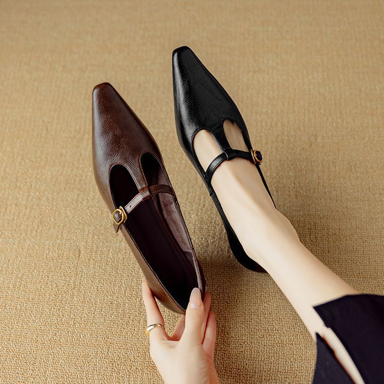 Zuri Genuine Leather T-Strap Mary Jane Pumps