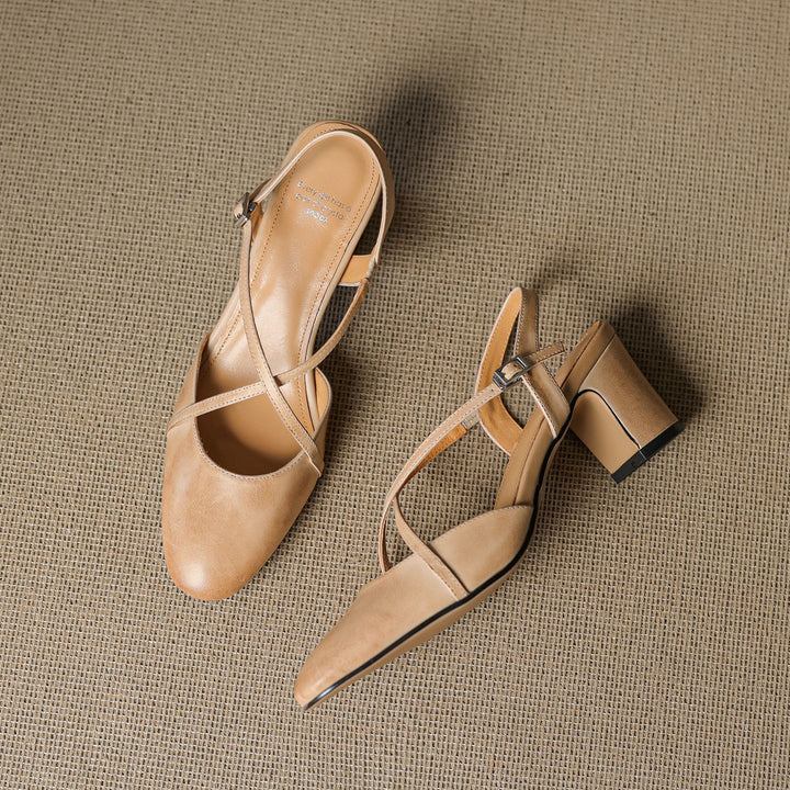 Blenza Genuine Leather Slingbacks