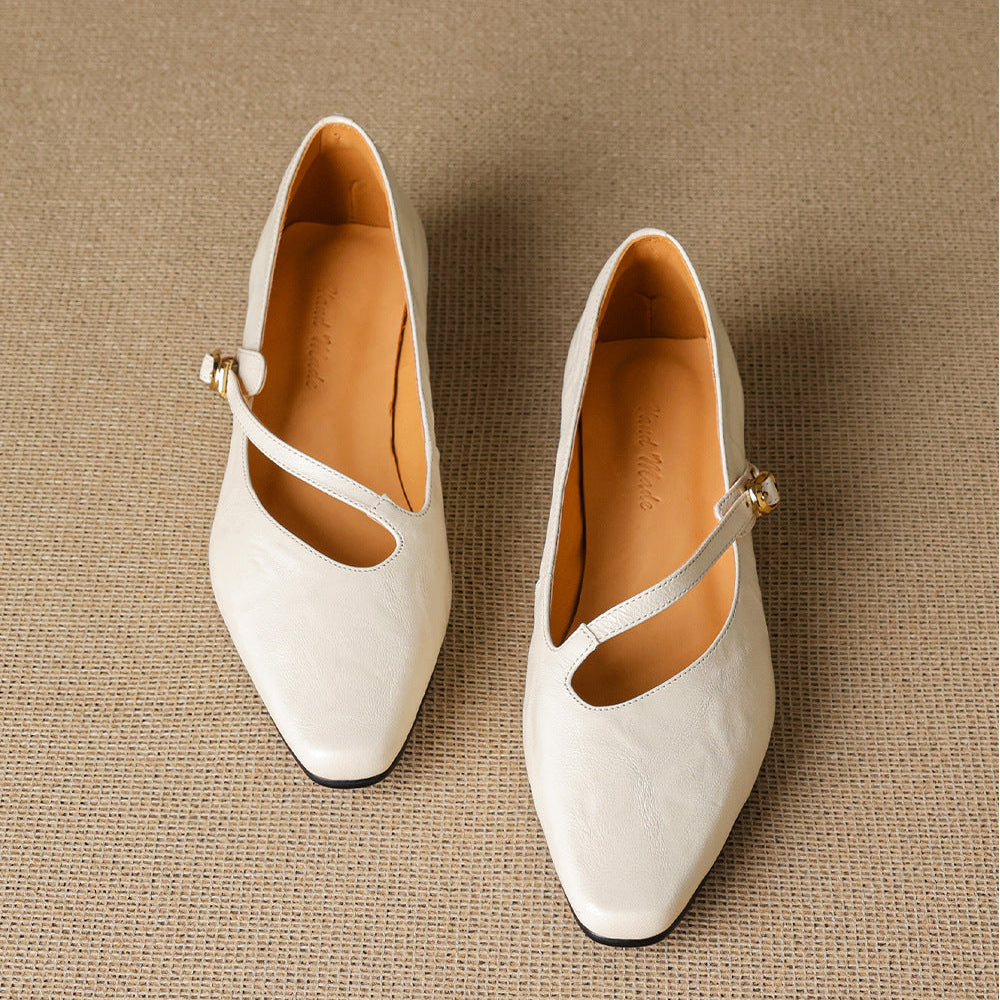 Elaria Genuine Leather Mary Jane Pumps