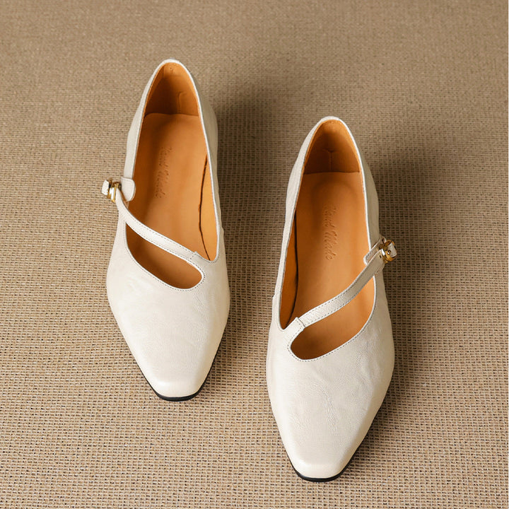 Elaria Genuine Leather Mary Jane Pumps