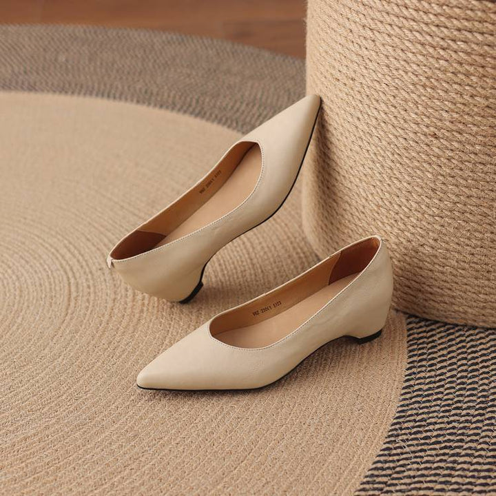 Marlot Genuine Leather Pointed-Toe Heel Pumps