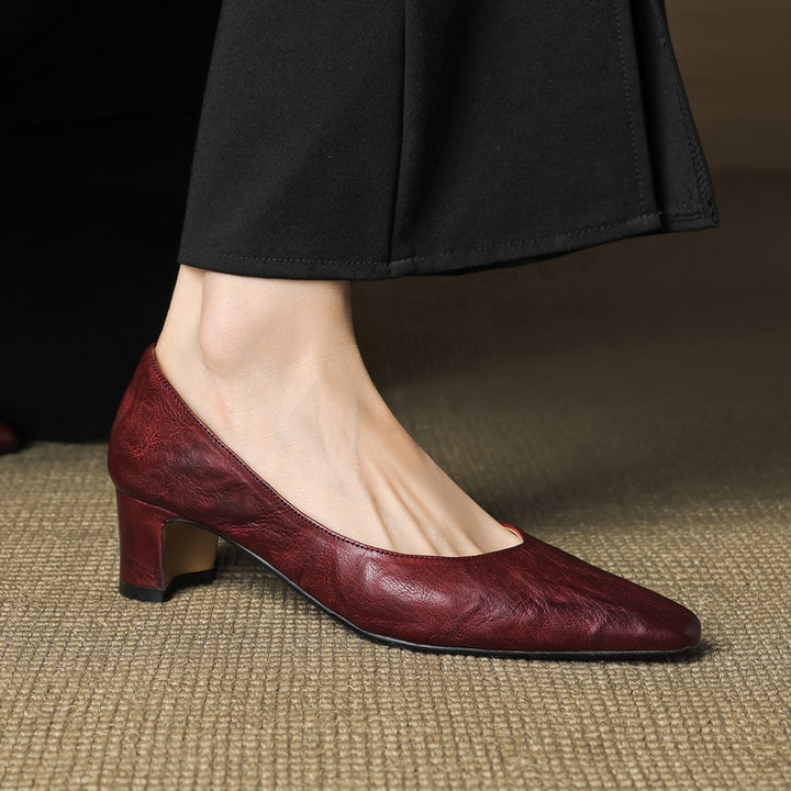 Vena Genuine Leather Heel Pumps